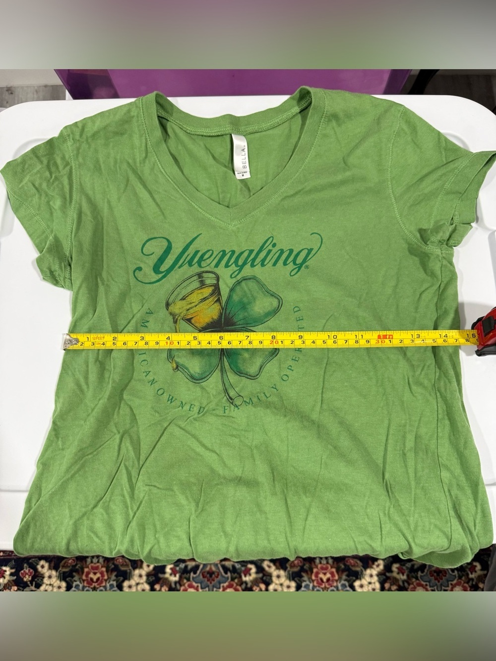 NWOT Women’s green medium v neck Yuengling t shirt